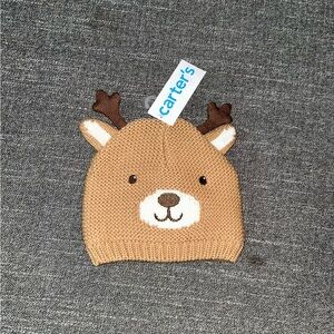 Carter's Brown Reindeer Knit Hat